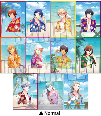 うたの☆プリンスさまっ♪ カスタマイズビジュアルカードコレクション Summer Bloom Ver. <ビジュアルカード>約縦91×横55mm(名刺サイズ)、<カスタマイズシート>約縦127×横89mm(L判ブロマイドサイズ)